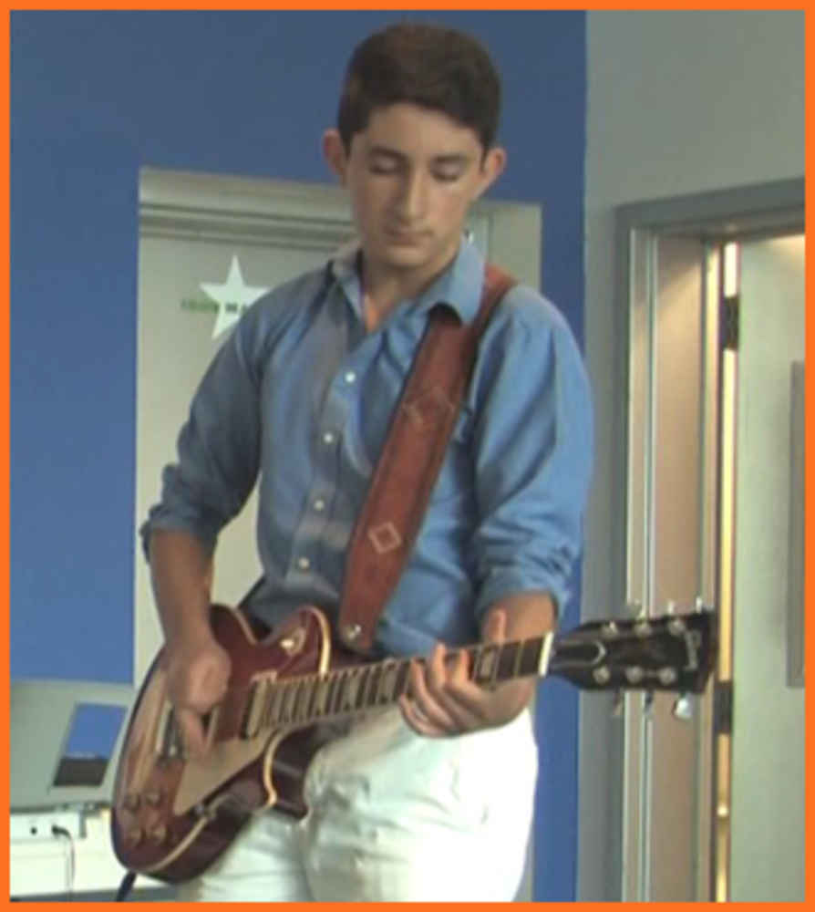 ></p>
<p ><b>Ahmed A</b> is Bach to Rock’s Student of the Month for June 2013. He attends B2R McLean in Virginia. Matt Cummings is his instructor for private guitar lessons. He plays guitar in the B2R band Law and Disorder.</p>
<p><iframe loading=
