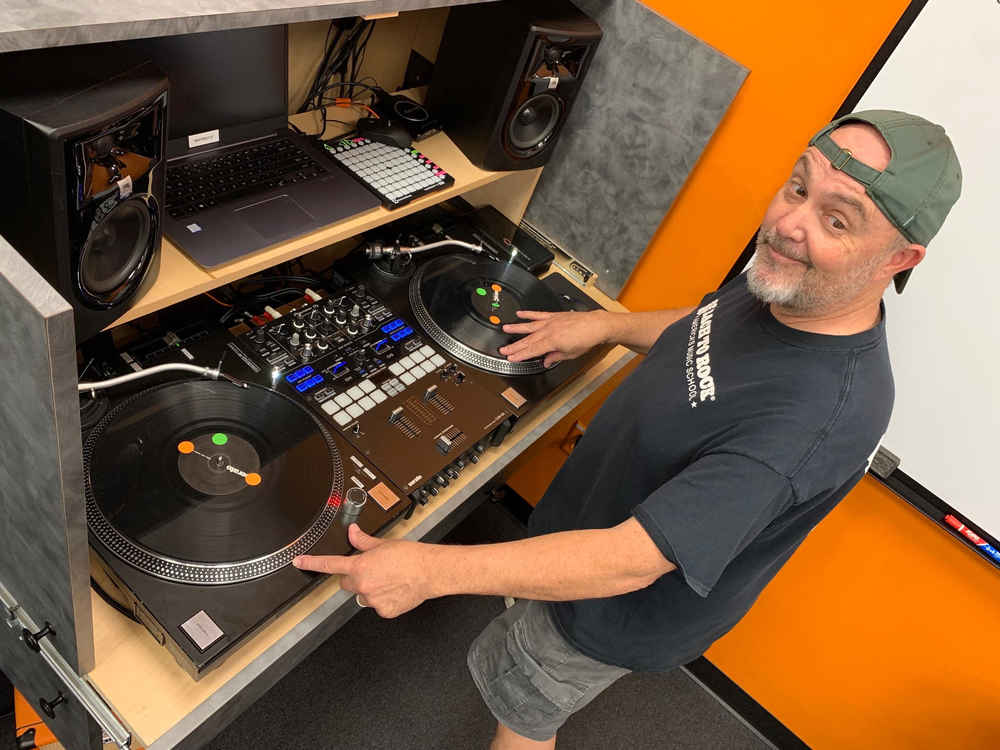 Rick takes a turn in the Beat Refinery DJ studio. 