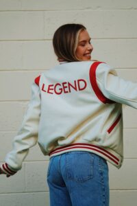 Sporting her Team Legend jacket from Season 24 of The Voice.